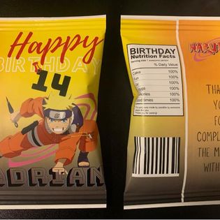 NARUTO -Filled Personalized Party Favors- 1 Dozen/ 1 Docena de Snacks Personalizados Rellenos