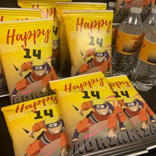 NARUTO -Filled Personalized Party Favors- 1 Dozen/ 1 Docena de Snacks Personalizados Rellenos